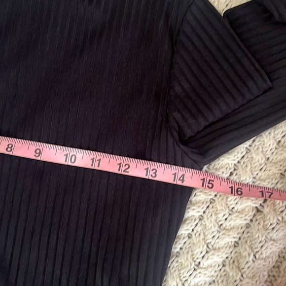 Boohoo Black Ribbed Long Sleeve Stretch Dress - Picture 5 of 7